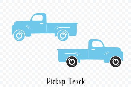 Pickup Old Vintage Truck on a white backgroundのイラスト素材