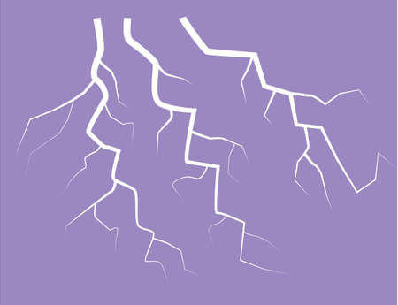 Silhouette Of A Thunder Lightning On A Lilac Background