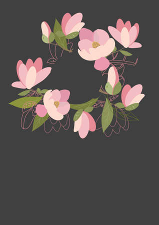 Floral Clean Template with bouquets of flowers without textのイラスト素材