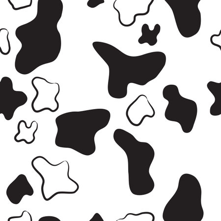 Dairy Cow Skin Pattern Vector Design With Smooth Mottled Textureのイラスト素材