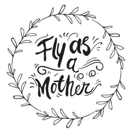 Vector Greeting Card For Gift Tag Decor. Fly as a Motherのイラスト素材