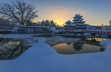 Matsumoto Castle in Winter, Japanのeditorial素材