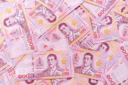 Banknotes of the Thailand 100 Baht (new design issued in 2018)の写真素材