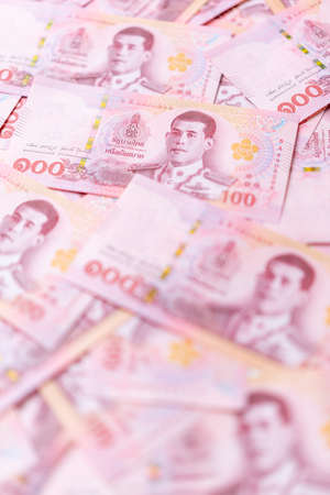 Banknotes of the Thailand 100 Baht (new design issued in 2018)の写真素材