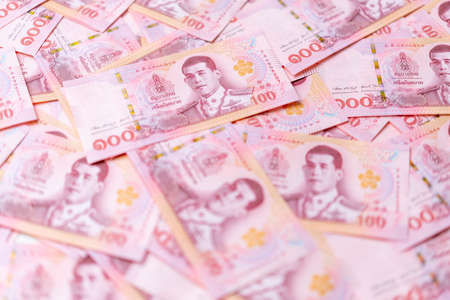 Banknotes of the Thailand 100 Baht (new design issued in 2018)の写真素材