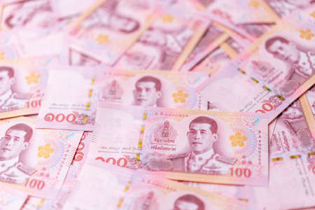 Banknotes of the Thailand 100 Baht (new design issued in 2018)の写真素材
