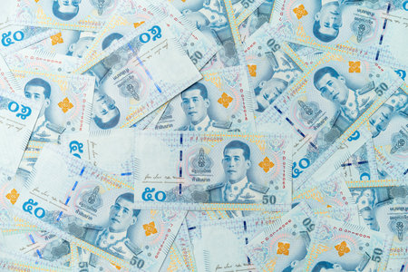 Banknotes of the Thailand 50 Baht (new design issued in 2018)の写真素材