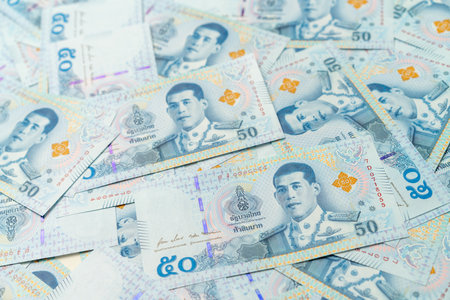 Banknotes of the Thailand 50 Baht (new design issued in 2018)の写真素材