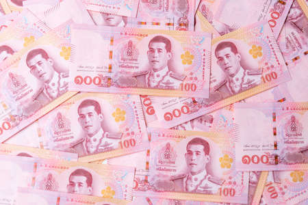 Banknotes of the Thailand 100 Baht (new design issued in 2018)の写真素材