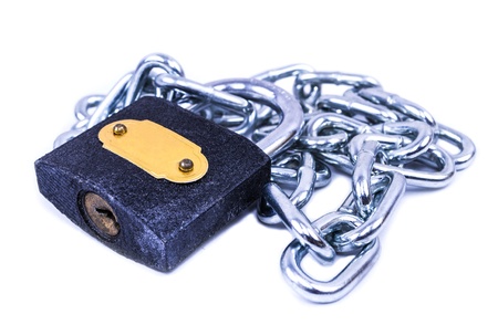 lock and chain on white backgrounds