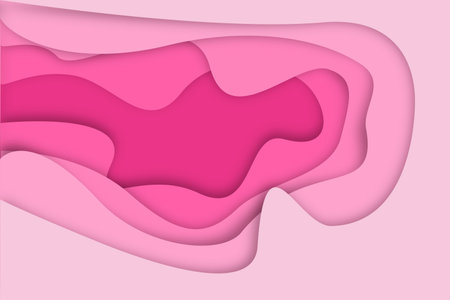 Paper cut background. Abstract   paper decoration for design textured with cardboard wavy layers. Carving art.  Cover layout design templateのイラスト素材