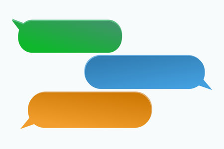 set of  rectangular  speech bubble  paper cut  on green background. Conceptual image about communication and social media, customer feedbackのイラスト素材