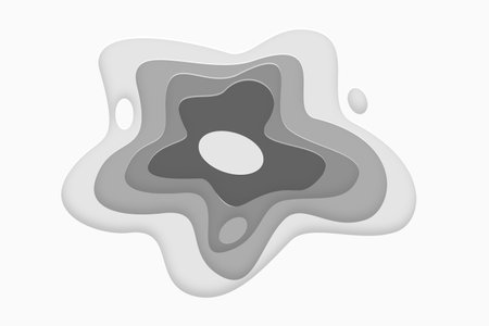 3D abstract background and grey and black paper cut shapes. Vector design layout for business presentations, flyers, posters and invitationsのイラスト素材