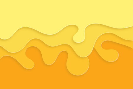 3D abstract background with yellow paper cut waves. Wavy geometric poster. design layout for business presentations, flyers, posters, invitations ,book cover or annual report template designのイラスト素材