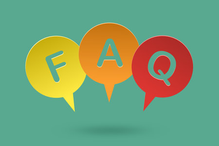 FAQ , frequency asked question, on grunge speech bubble paper cut with grunge green backgroundのイラスト素材