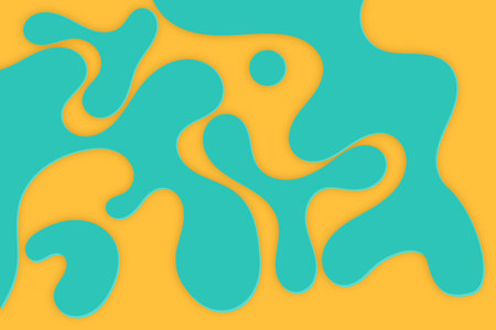 3D abstract background and yellow blue green paper cut shapes. Vector design layout for business presentations, flyers, posters and invitationsのイラスト素材