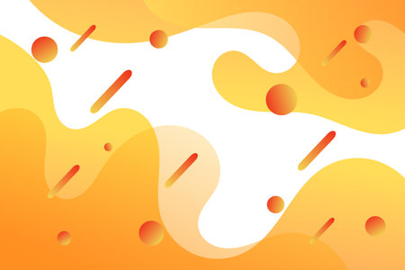 Dynamic abstract background with yellow and orange color fluid shapes modern concept. minimal poster. ideal for banner, web, header, cover, billboard, brochure, social media, landing pageのイラスト素材
