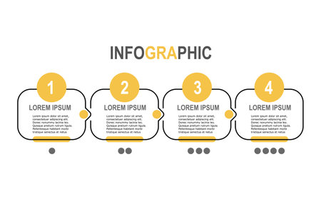 Infographic template for business plan ,strategy, roadmap. 4 Steps Modern Timeline diagram minimal creative style , presentation vector infographicsのイラスト素材