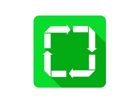 Recycle Reduce Reuse Recover Flat Shadow Iconのイラスト素材