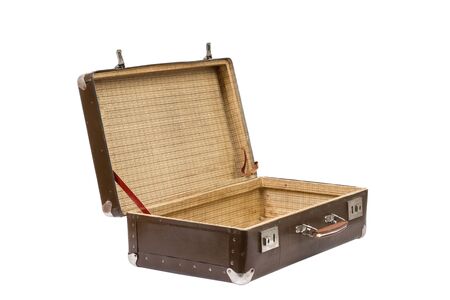 Vintage style. Old suitcase isolated on a white backgroundの写真素材