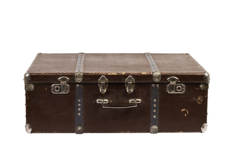 Old suitcase. Vintage style. isolated on a white background