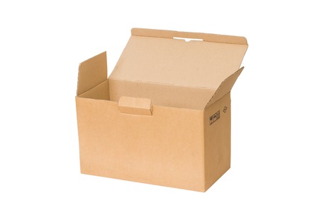 Corrugated cardboard boxes on white background