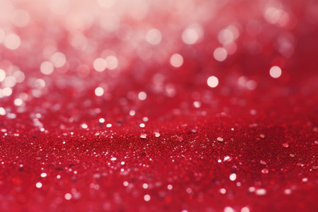 Abstract bright red glitter lights background. Circle blurred bokeh. Romantic backdrop for Christmas, Valentines day, womens day, holiday or eventの素材