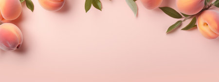 Fresh apricot or peach fruits. Creative food background. Vegan, vegetarian conceptの素材
