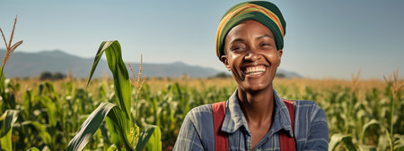 Happy african american farmer harvesting fresh organic vegetable in local farm at countrysideの素材