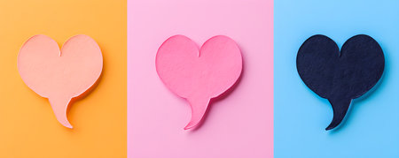 Heart in speech bubble. Social media bubble with heart. Background for romantic designの素材