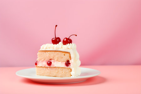 Sweet berries cake for Valentine's day or birthday. Celebration concept. Love and romanticの素材