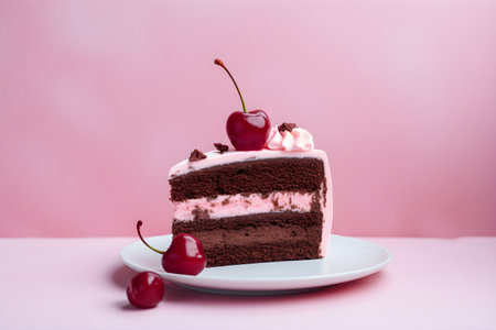 Sweet berries cake for Valentine's day or birthday. Celebration concept. Love and romanticの素材
