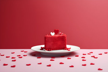 Sweet berries cake for Valentine's day or birthday. Celebration concept. Love and romanticの素材