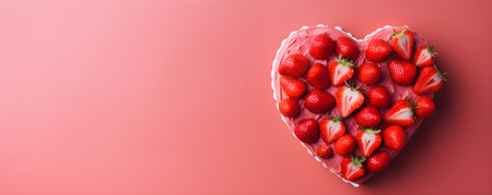 Sweet berries cake for Valentine's day or birthday. Celebration concept. Love and romanticの素材