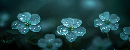 Clover leaves on green background. Three-leaved shamrocks. St Patrick's Day holiday symbolの素材