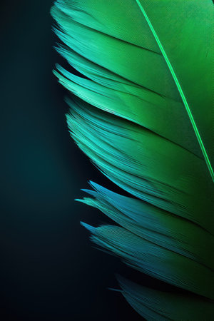 Beautiful feather background in light turquoise blue and teal colors. colorful fluffy feathersの素材