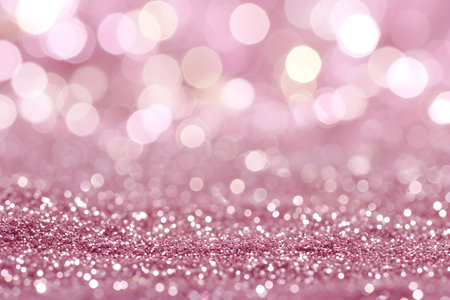 Abstract purple and pink glitter lights background. Circle blurred bokeh. Romantic backdropの素材