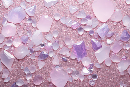 Texture from natural sparkling gemstone. Many small amethyst stones. Luxury backgroundの素材