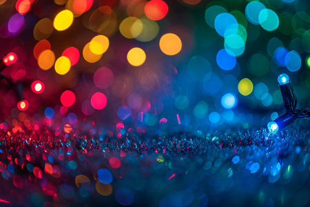 Abstract blue, purple, gold and pink glitter lights background. Unicorn. Circle blurred bokehの素材