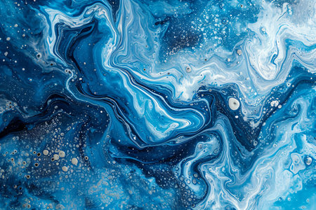 Fluid art texture. Background with abstract mixing paint effect. Liquid acrylic art. Ocean wavesの素材