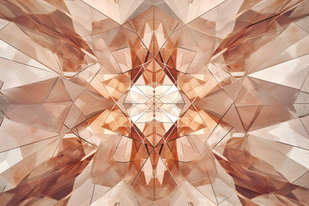 Kaleidoscope abstract mosaic background. Diamond gemstone texture. Stained glass effectの素材