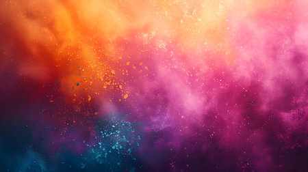 Freeze motion of colorful powder explosion on dark background. Holi celebration, festival of colorsの素材