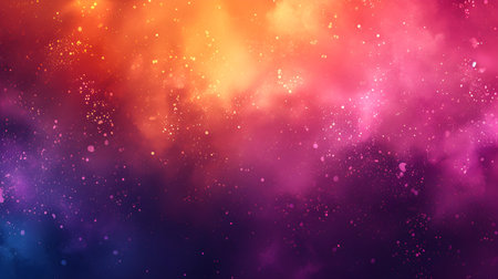 Freeze motion of colorful powder explosion on dark background. Holi celebration, festival of colorsの素材