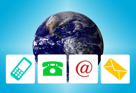 Website and internet contact us concept, customer service, copy space, Elements of this Image Furnished by NASAの写真素材