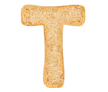 Isolate bread letter, alphabet on white backgroundの写真素材