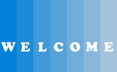 Welcome banner with text concept on blue background, color bar style, copy spaceの写真素材