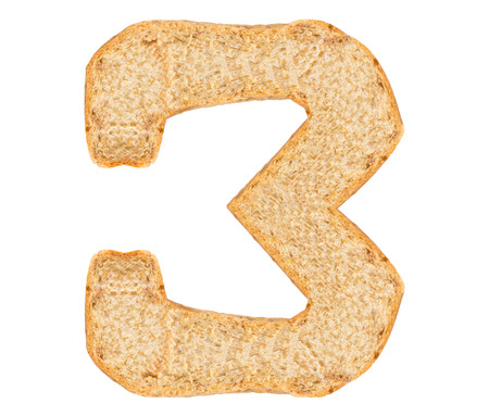 Isolate bread number on white backgroundの写真素材
