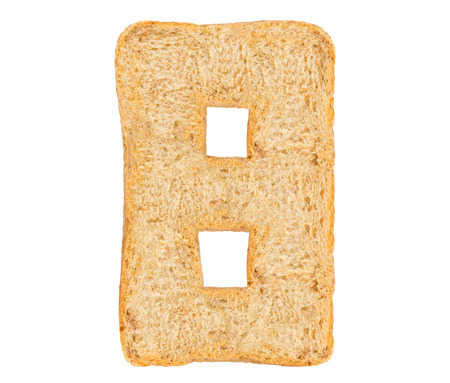 Isolate bread number on white backgroundの写真素材