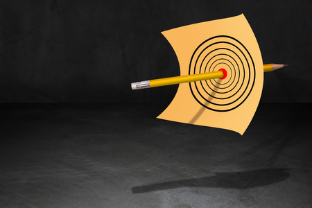 Business target concept, marketing strategy and planning, yellow pencil aim to goal の写真素材
