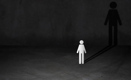 Business growth concept, people icon and growing shadow, financial increase market profitの写真素材